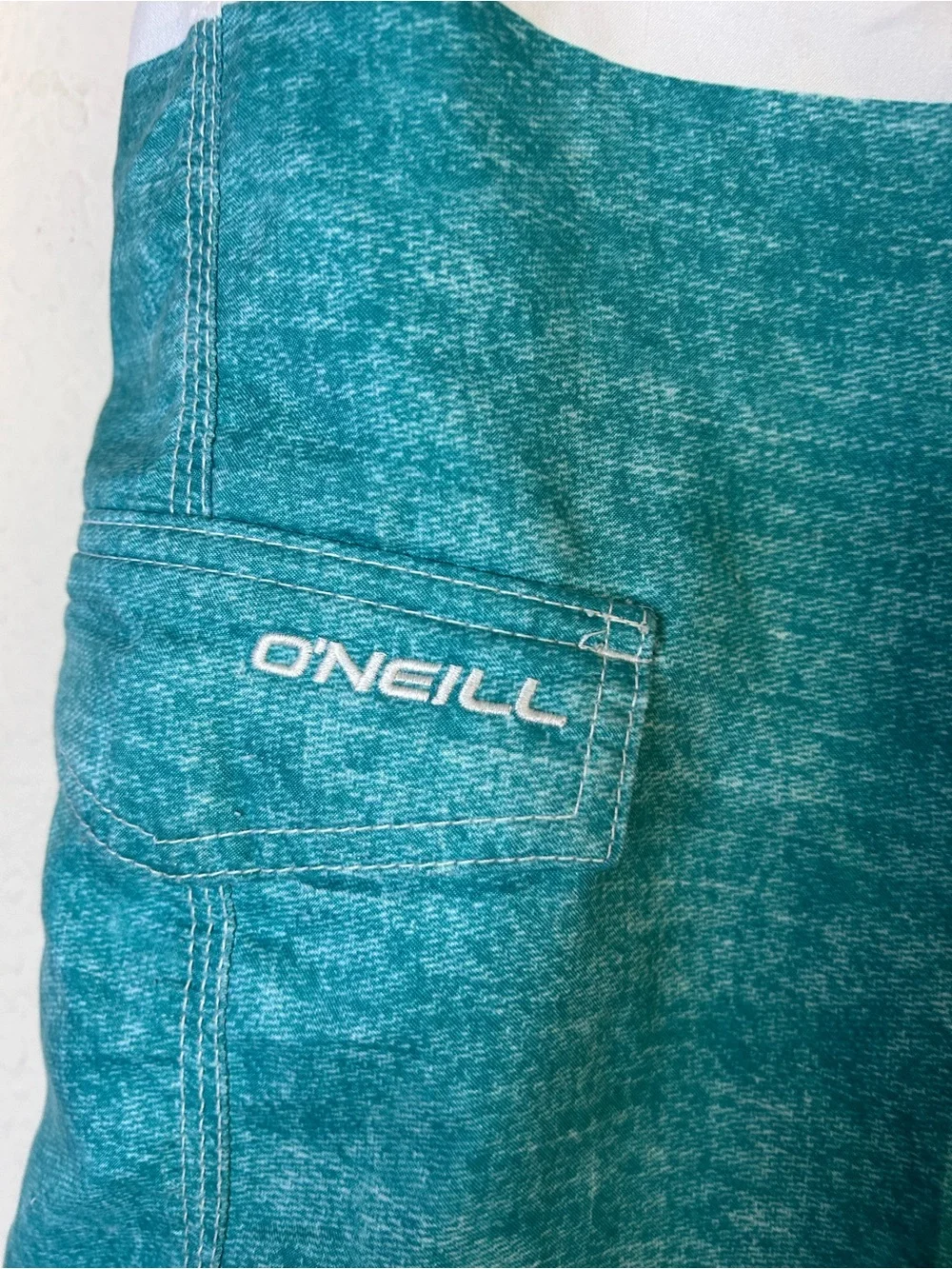 O'Neill‎ Men's Teal Stripe Boardshorts 36 Beach Vacation Lake Camp Outdoor Boat